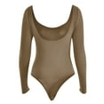 thumbnail image 6 of hotojiny Womens Long Sleeve Basic Bodysuit Scoop Neck Going Out Body Suits Stretchy Comfy Bodysuit Tops, 6 of 7