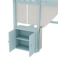 thumbnail image 5 of [Luckynote]Twin Loft Bed with Built-in Bookshelf, Curtain, and Storage Shelf Amusement Park-Inspired Playful Design Safety Guardrails, Blue, 5 of 8