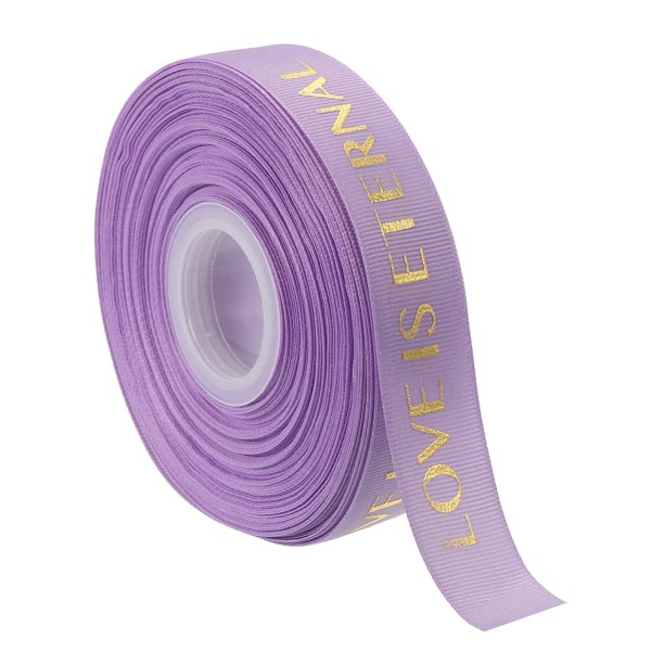 Cinta de grosgrain Unique Bargains 25mm 45m San Valentín Estampado Púrpura Para Regalo