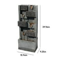 thumbnail image 3 of 39.96''H Garden Water Fountains Outdoor 5 Tiers Rock Indoor Waterfall Fountain Modern Floor Standing Water Feature Wall with LED Light for Backyard Deck Porch Home Art Decor, 3 of 5