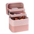 thumbnail image 3 of Cosmetic bag cosmetic storage bag Cosmetic Storage Box PU Leather Large High Capacity Portable Toiletry Bag for Travel Pink 3 Layers Heightened ANGGREK Otros, 3 of 8