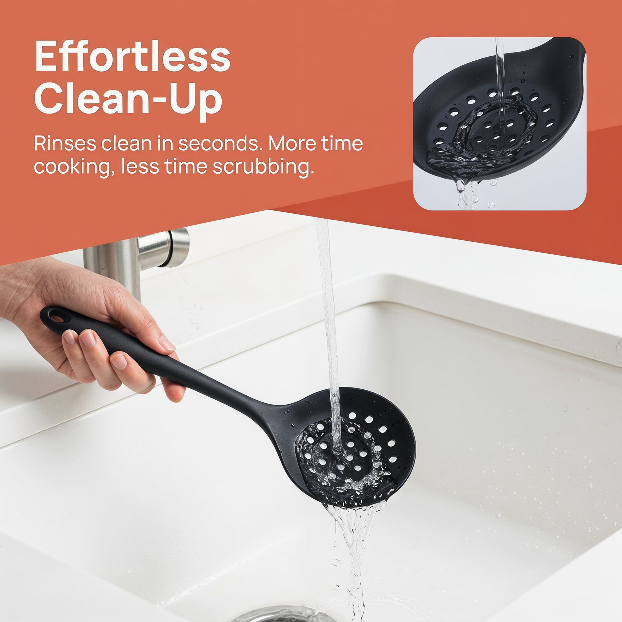 Unique Bargains 5 Pcs Solid Color Silicone Essential Kitchen Cooking Utensil Set Black