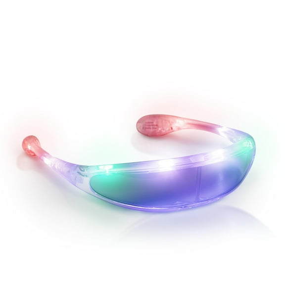 Windy City Novelties LED Light-Up Spaceman Shades – Futuristic Multi-Color Visor Glasses for Festivals, Parties, Raves, & Costumes