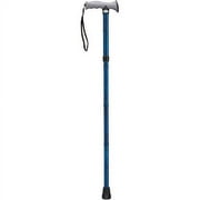 Drive Medical Adjustable Lightweight Folding Cane with Gel Hand Grip, Blue Crackle