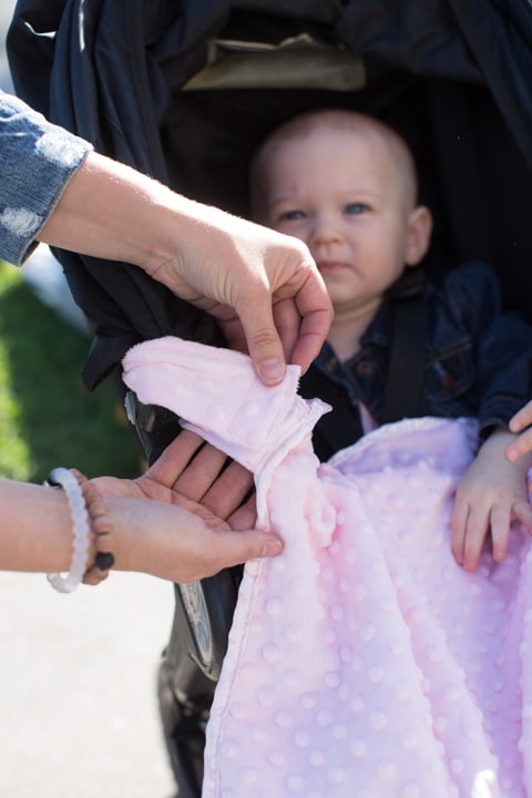 J.L. Childress Cuddle 'N Cover Stroller Blanket - Soft Baby Blanket for Travel, Pink