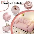 thumbnail image 5 of QuzyAor 78.7" 3-in-1 Convertible Sofa Bed, Teddy Fabric Foldable Sleeper, Modern Loveseat Lazy Sofa, No Assembly Required for Living Room Apartment, Pink, 5 of 11