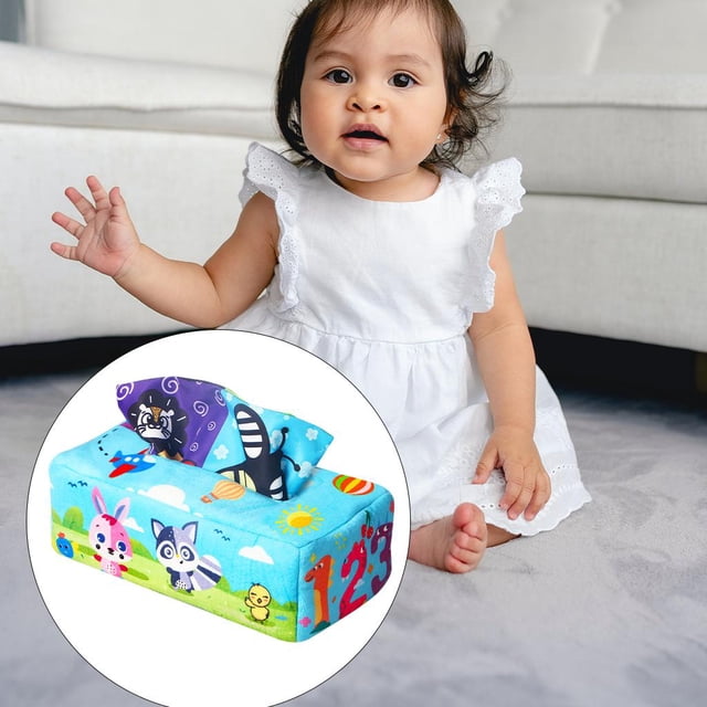 pañuelos de para bebés, bufandas , arrugadas, bufanda de Motor fino suave, juguete sensorial Montessori - Animal de dibujos animados Yotijar juego sensorial