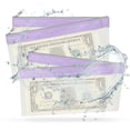 thumbnail image 4 of 8.5x4 Inch Money Bags with Zipper, 8Pcs Clear Cash Deposit Bank Pouch Envelopes Check Wallet for Coin Cosmetics Invioce Bill, Purple, 4 of 6