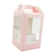 thumbnail image 4 of Cajas de embalaje floral con asa, ventana transparente para bodas, regalos de graduación Rosa, 4 of 9