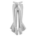 thumbnail image 6 of Sholeno Girls 2-Piece Disco Outfits Sequin Tassel Crop Top with Metallic Bell Bottoms Shiny Dance Pant Suit Silver 12, 6 of 7