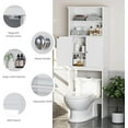 thumbnail image 7 of Sobaniilo Over The Toilet Storage Cabinet for Bathroom, Storage Organizer Over Toilet, Space Saver W/Adjustable Shelf & Open Storage Shelf, 75in, White, 7 of 7