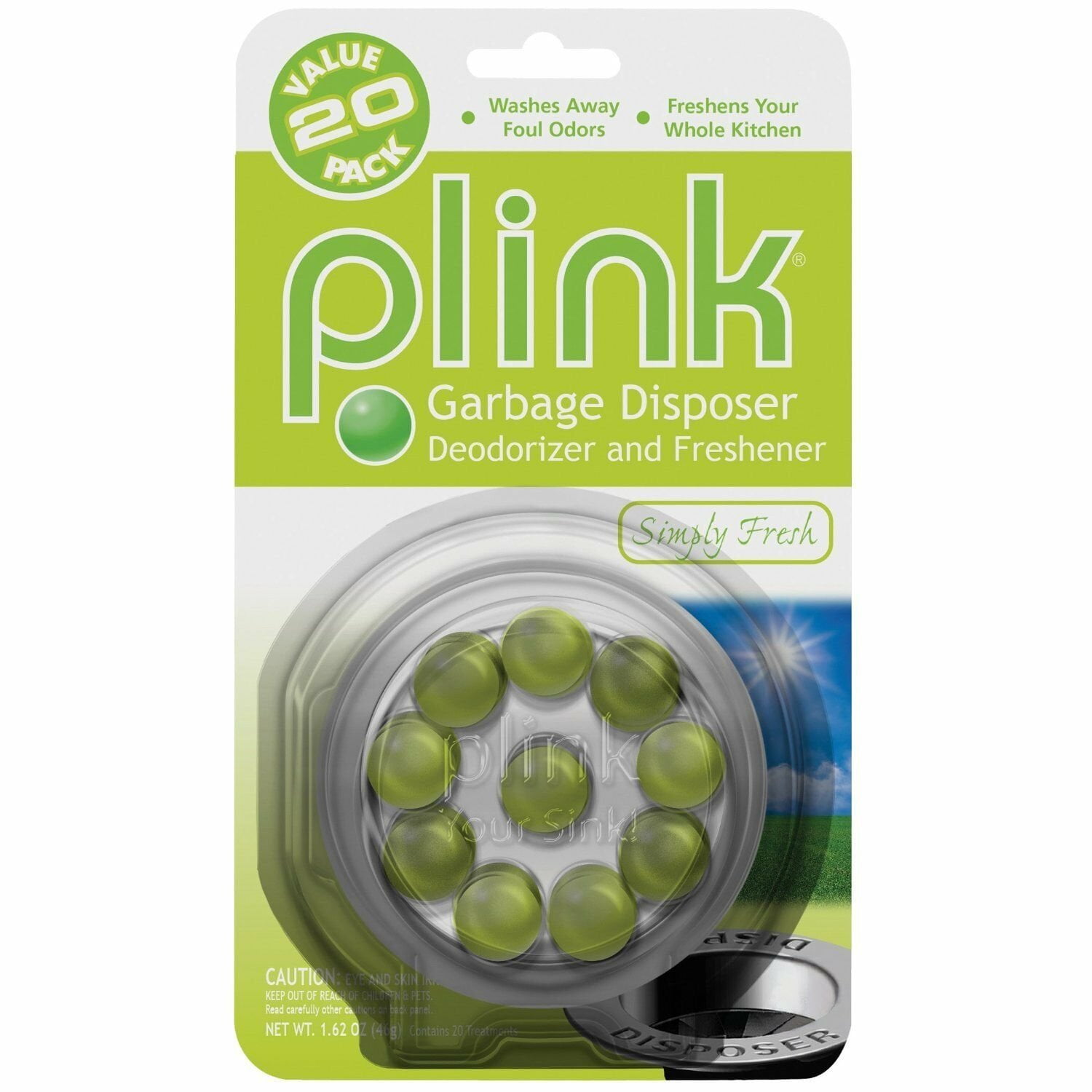 Plink Simply Fresh Garbage Disposal Cleaner Disposer Deodorizer 20