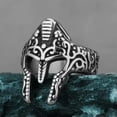 thumbnail image 2 of K-KED Punk Hip-hop Men's Fashion Stainless Steel Spartan Warrior Mask Rings Size 7-13-10, 2 of 6