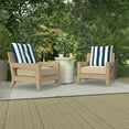 thumbnail image 2 of Jordan Manufacturing 23.5" x 24" Awning Navy Stripe Square Tufted Outdoor Deep Seat Chair Back Cushion with Fabric Button, 2 of 10