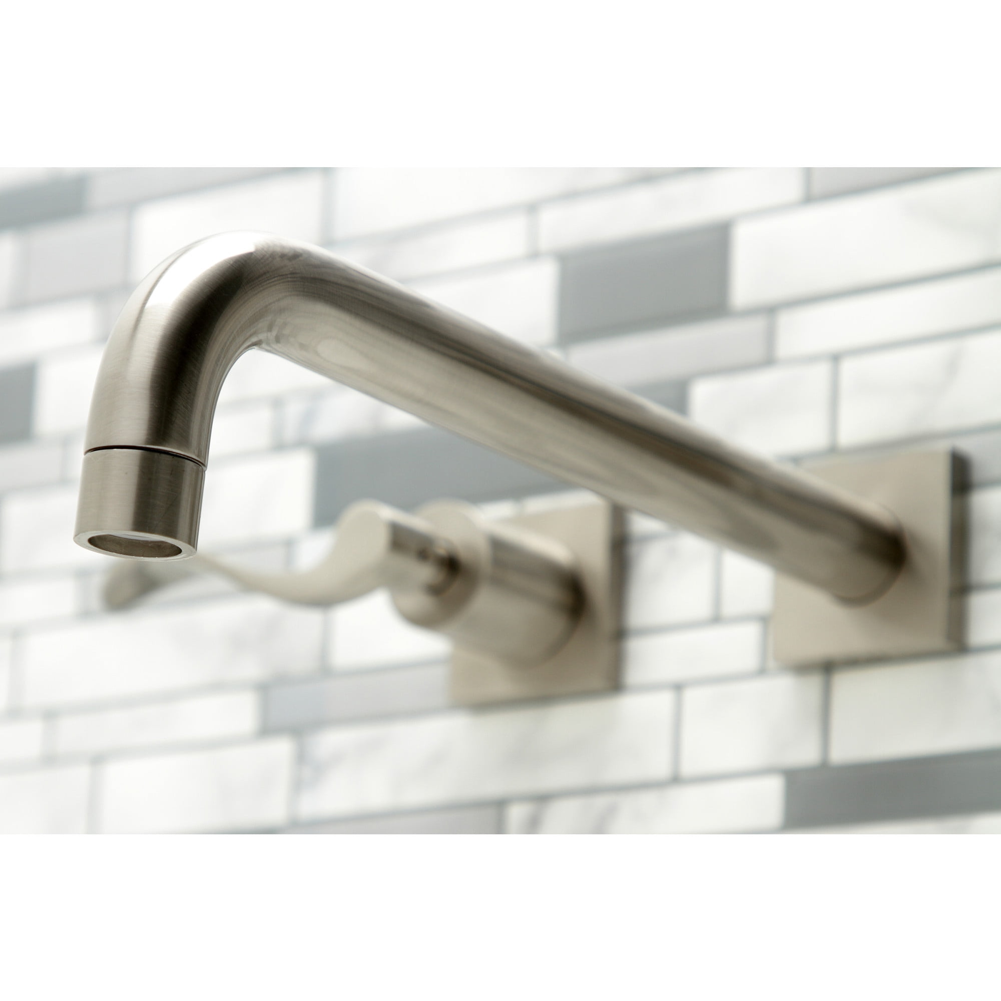 Kingston Brass KS6058DFL NuWave Two-Handle Wall Mount Roman Tub Faucet, Brushed Nickel