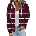 thumbnail image 4 of Usmixi 2023 Winter Womens Sweatshirt Coat Hooded Coat for Women Fashion Striped Print Zip up Drawstring Hoodies Tops Lightweight Casual Long Sleeve Fall Sweatshirt Outwear with Pocket Up to 65% off, 4 of 7