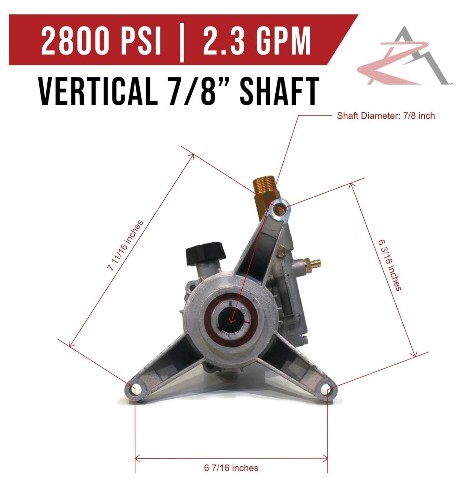 Replacement for 2800 psi Power Pressure Washer Water Pump Excell & EXVRB2321-1, EXVRB2321