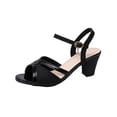 thumbnail image 2 of Byworldtasic Chunky Heels for Women Wedding Fashion Sparkly Dressy Shoes Open Toe Ankle Strap Heeled Sandal for Prom Party, 2 of 9