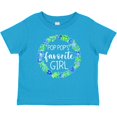 thumbnail image 3 of Inktastic Pop Pop's Favorite Girl Blue Flowers Wreath Girls Baby T-Shirt, 3 of 5