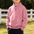 thumbnail image 5 of akafmk Boys Mockneck Sweatshirts Long Sleeve Pullover Sweatshirt Button Stand Collar Ribbed Cuffs Casual Tops Kids Fall Winter Clothes, Size 5-6 Years, 5 of 7