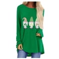 thumbnail image 1 of Pompotops T-Shirt Décontracté à Manches Longues pour Femmes avec Imprimé St. Patrick et Col Rond, 1 of 5