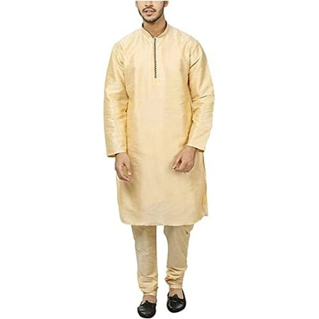 

Royal Kurta Mens Silk Blend Kurta Churidar Gold