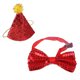 thumbnail image 1 of Disfraces navideños para mascotas Pajarita y gorro navideño para perros para gatos pequeños med Carevas Corbata de moño, 1 of 7