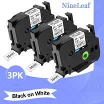 NineLeaf 3 Pack Compatible for Brother P-touch TZe-251 TZe251 TZ-251 TZ251 24mm 1 Inch White Laminated Label Tape 0.94" x 26.2 ft