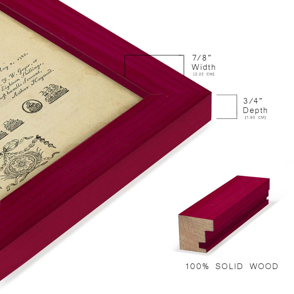 Deckled Encyclopediae V (AS) -Framed Print w/glass-Cherry Red