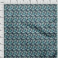 thumbnail image 4 of oneOone Cotton Silk Teal Blue Fabric Floral Dress Material Fabric Print Fabric By The Yard 42 Inch Wide, 4 of 5
