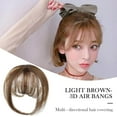 thumbnail image 4 of Clip in Bangs Hair Extensions, Invisible 3D Air Bangs Wig, Natural Multi-directional, Wispy Bangs with Temples Hairpieces for Daily Wear-Light Brown-8.66''Length, 4 of 6