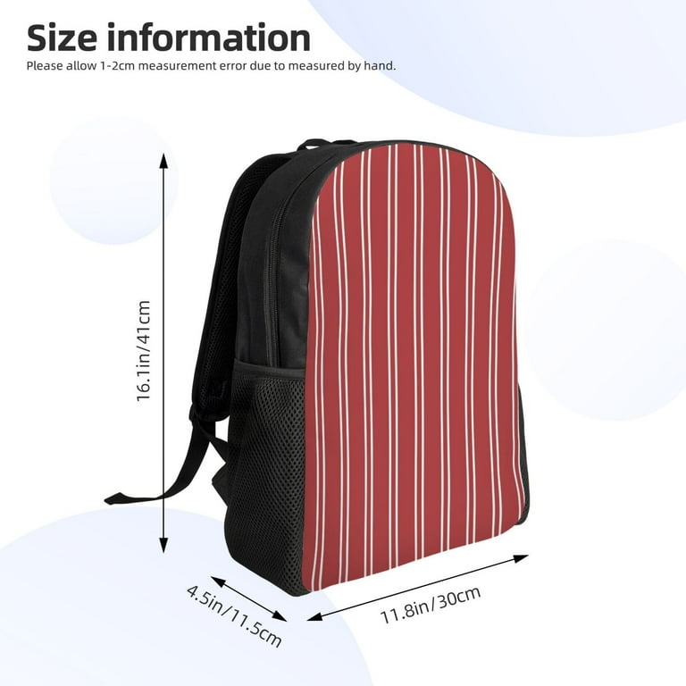 Backpack with red and white stripes inside online