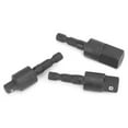 3Pcs Power Drill Socket Set Metal Hex Shank Impact Driver Adapter 360 Degree Rotatable Black