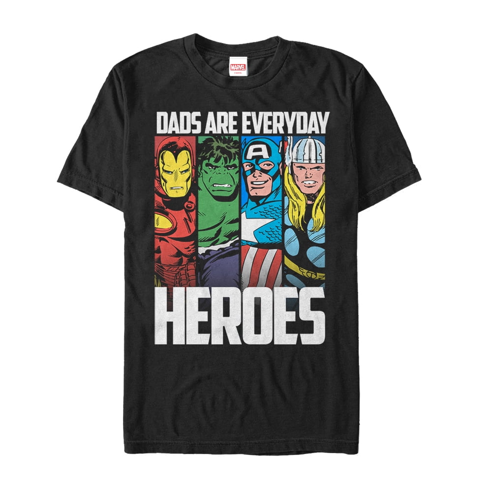 Men's Marvel Father's Day Avengers Everyday Heroes Graphic Tee Black X Large