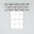 thumbnail image 2 of Ambesonne Black and White Window Valance, Hand-drawn Floral, 54" X 18", Black and White, 2 of 3