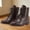 Brown-06, variant on Men's Brogue Ankle Boots Wingtip Lace-Up Round Toe Low Heel Chukka Dress Boots for Men & Women Unisex