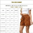 thumbnail image 3 of VDJ Womens Shorts Summer Casual Elastic Waist Drawstring Wide Leg Short Pants Caramel Solid Fashion Short Pants Size XL, 3 of 11