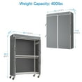 thumbnail image 3 of VIPEK R2C Plus Heavy Duty Rolling Garment Rack with Cover Clothing Rack Portable Closets with Adjustable 3 Wire Shelving and Double Rods, Wardrobe on Wheels, White Rack with Grey Cover, 3 of 7