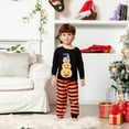 thumbnail image 6 of Halloween Matching Family Pajamas Set Pumpkin Print Sleepwear Long Sleeve Pullover T-shirt and Striped Pants Homewear Outfits, 6 of 11