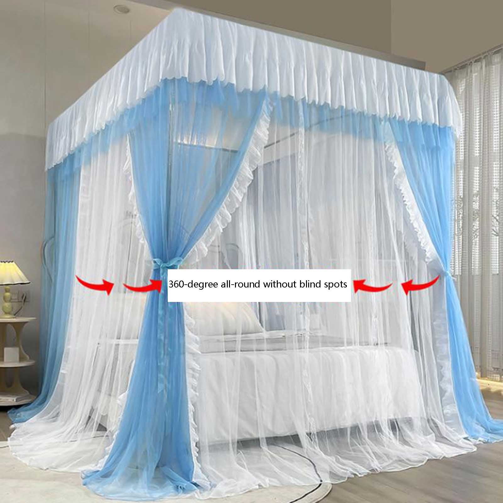 Bed Net for Home Mosquito Net for Bed, Bed Tent High Density Mesh & Blackout Cloth, Double Tier Mosquito Net for Girls Bedroom, Easy to Install