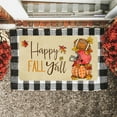 thumbnail image 4 of Fall Door Mat Outside,Buffalo Plaid Pumpkin Football Welcome Mat for Front Door,Thanksgiving Autumn Indoor Outdoor Rugs,Happy Fall Y''all Doormat for Farmhouse Home Porch Decorations 30" x 17", 4 of 6
