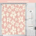 thumbnail image 6 of Cute Retro Pink Floral Shower Curtain for Bathroom 72W*72H Inch Abstract Flower 70s Lovely Vintage Aesthetic Funky Bathtub Decor Modern Trendy Waterproof Polyester Fabric Set with 12 Hooks, 6 of 6