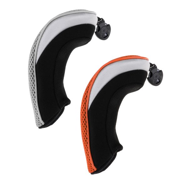 Paquete de 2 para la cabeza del club Golf Hybrid UT Headcover y etiqueta numérica ajustable 5 7 , duradero y portátil naranja Cola Funda para palos de golf