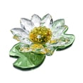 thumbnail image 3 of Figura de loto de flores, miniatura coleccionable creativa, flores de cristal, recuerdo de fiesta Claro, 3 of 9