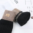 thumbnail image 3 of JFGHDG Winter Gloves Plush Lined Gloves for Warm Styling Solid Color Knit Gloves for Typing Soft Gloves for Daily Wear Cable Knit Gloves for Household Work Black One Size, 3 of 5