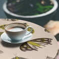 thumbnail image 3 of Ambesonne Spring Fitted Round Tablecloth, Night Moths Floral Wings, 40"- 44" Diameter, Pale Earth Yellow and Tan, 3 of 5