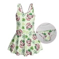 thumbnail image 6 of Uourmeti Cartoon Axolotl Shamrock Heart Skirted One-Piece Swimsuit - Cute Quick Dry Swim Dress for Girls, Perfect for Beach & Pool Vacations, 6 of 8