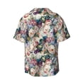 thumbnail image 2 of Xecao offers the Colorful Flowers for Men's Casual Short-sleeved Shirt, a button-up collared shirt with a pocket, perfect for beach vacations and yacht travel in the 3X-Large size., 2 of 7