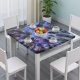 thumbnail image 3 of Machine Washable Bohemian Tablecloth, 34x34 Inch Square Floral Cover with Elastic Hem for Easy Care and Lasting Use, 3 of 6