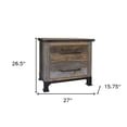 thumbnail image 3 of HomeRoots 27" Gray Two Drawer Nightstand, 3 of 6